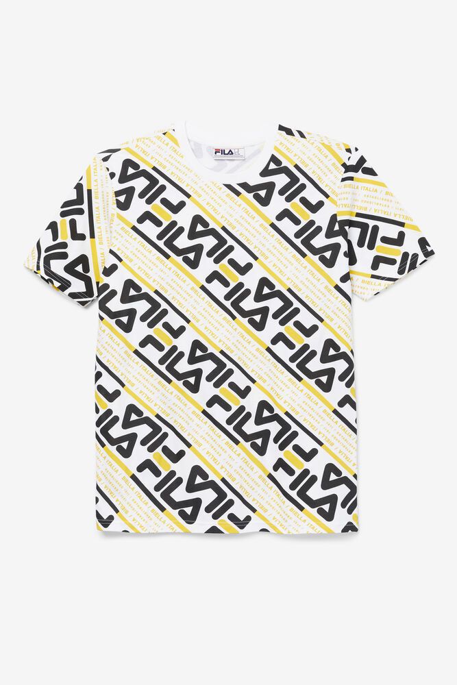 Fila T-Shirt Mens Yellow Calvin - Ireland 72605-SKJQ